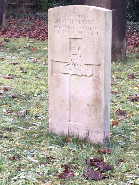 The grave of Driver William Harold Hammond of the Royal Field Artillery.